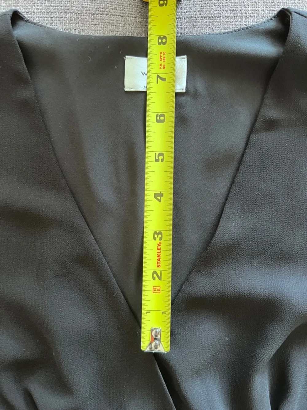 Wilfred Black Sheer Wistful Smocked Waist V-Neck Feminine Blouse Goth Fairy XS - Picture 8 of 9